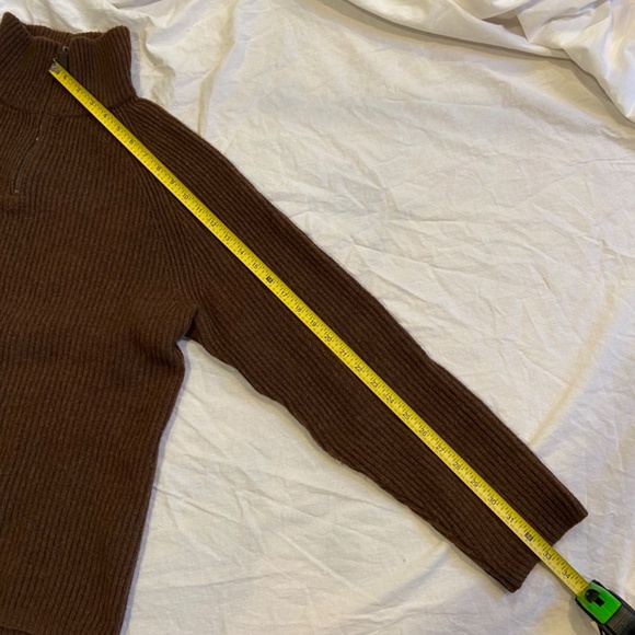 Banana Republic Italian Wool-Blend Half-Zip Sweater - Size M, Brown, Like New - Picture 8 of 8